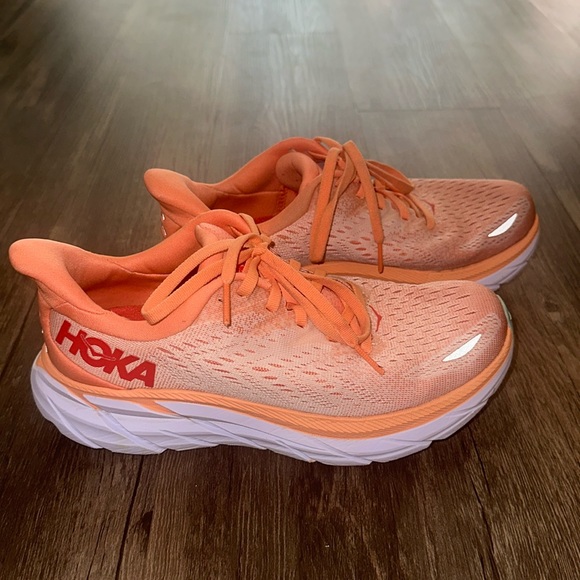Hoka One One Shoes - Hoka One One Clifton 8 Orange Sneakers Shoes Womens 6